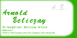 arnold beliczay business card